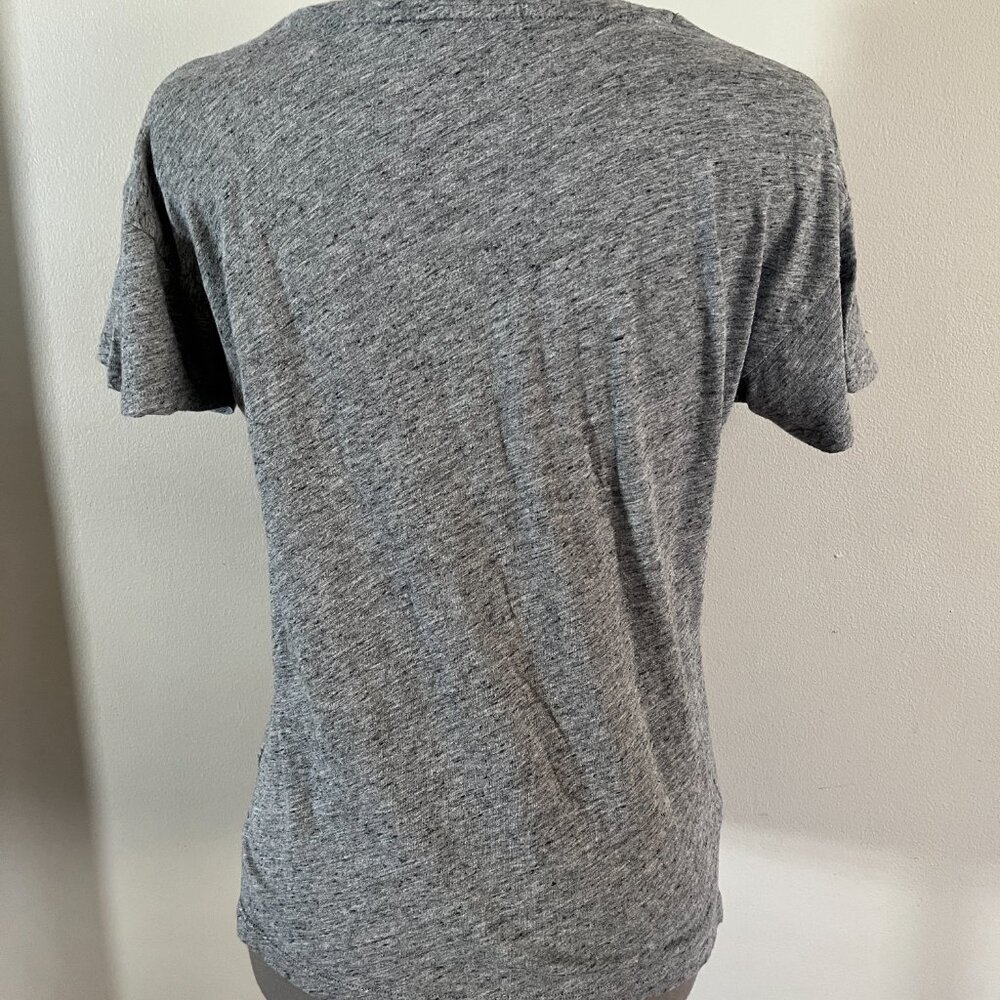 J.Crew Michael De Feo Sz S Painted Tulips Gray Cotton Slub Tee - Picture 4 of 7